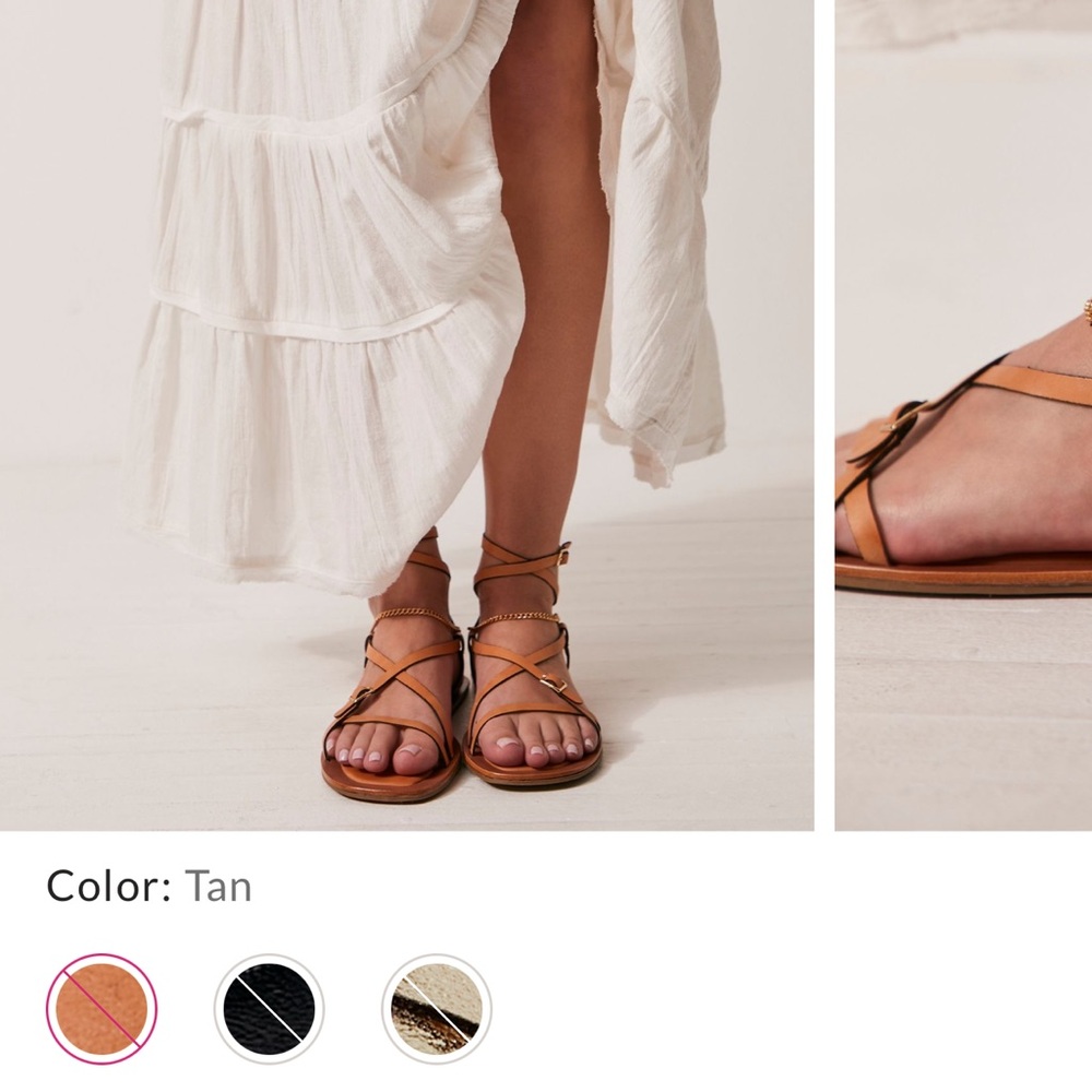 Free People Tan Strappy Sandals